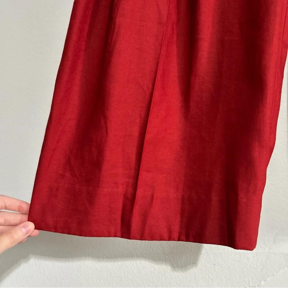 Banana Republic Lena Wide Leg Linen Blend Pants Red Size 8